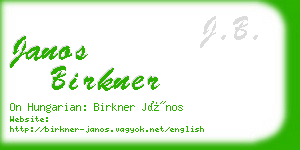 janos birkner business card